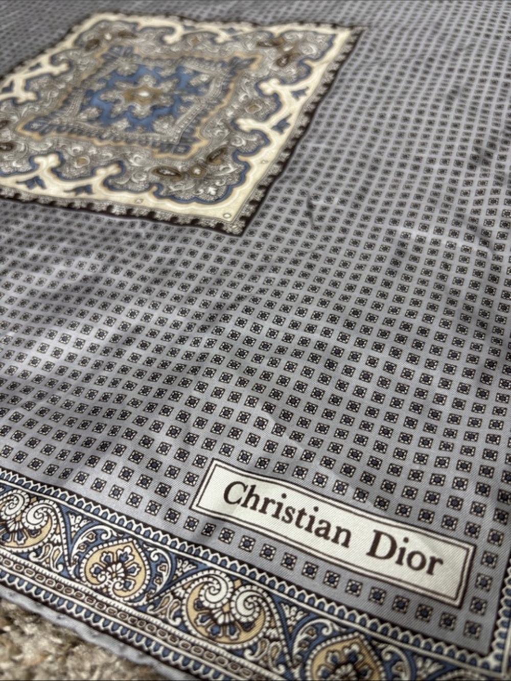 Vintage Christian Dior paisley Silk Scarf